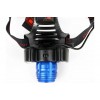 Фонарь светодиодный аккумуляторный налобный Чёрный + Синий, 4Вт 3 LED, фокус, 2 аккумулятора 3.7В, Металл, коробка E1334 ULTRAFLASH Фото 6