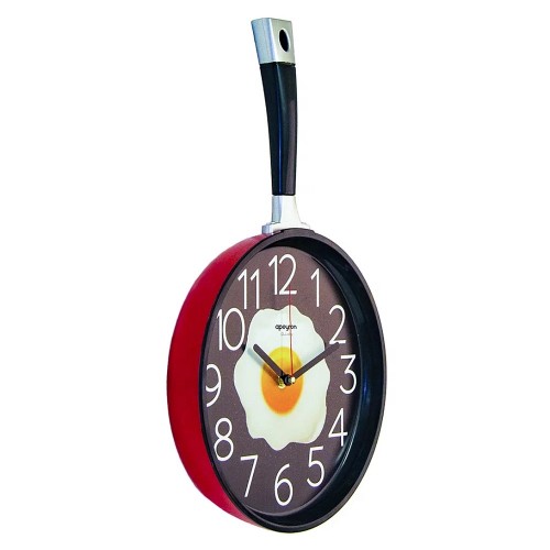 Часы настенные, сковорода, красный, пластик, АА, PL213015 APEYRON