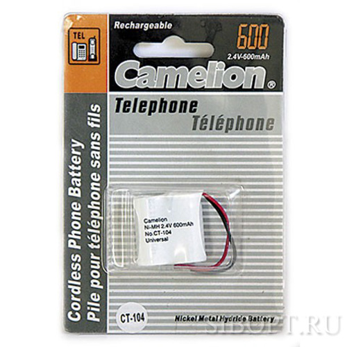 Аккумулятор для радиотелефонов T-104 600mAh (Ni-Mh) 2.4В BL-1 Camelion