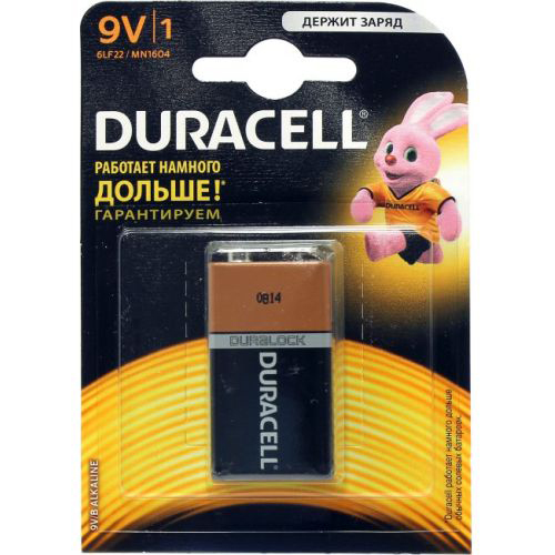 Батарейка щелочная 6LR61 BL-1 DURACELL