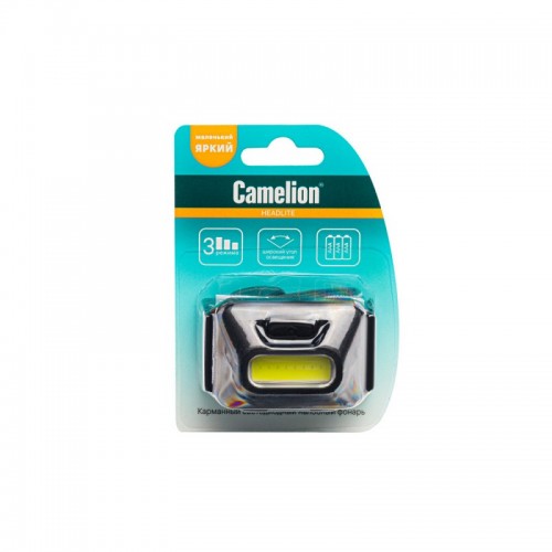 Camelion LED5384  (фонарь налобн, черный,1Вт COB LED, 3 реж, 3XAAA, пласт, блист)