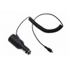 Зарядка автомобильная 5В, 2А + Micro-USB встроенный кабель, с индикацией, Чёрная REXANT