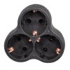 Разветвитель сетевой, с/з. 3 гнезда. 16А, 3500Вт, Черный. S-GES3-16F BLACK Uniel Фото 4