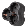 S-GES3-16F BLACK Разветвитель сетевой, с/з. 3 гнезда. 16А, 3500Вт. Черный. ТМ Uniel