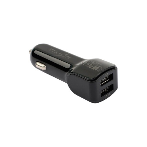 Адаптер автомобильный 2xUSB 5V 2.1А, Черный VIXION