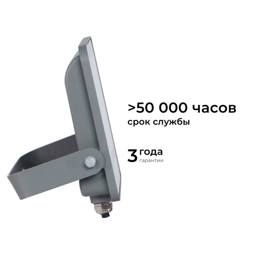 APEYRON Прожектор Серый (30W, 220V, 6500К, IP65)(С)