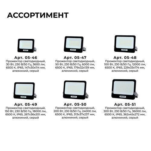 APEYRON Прожектор Серый (30W, 220V, 6500К, IP65)(С)