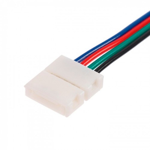 Комплект коннекторов для светодиодной RGB ленты 12В, 10мм, IP20 (2 клипсы с проводами) Фото №1