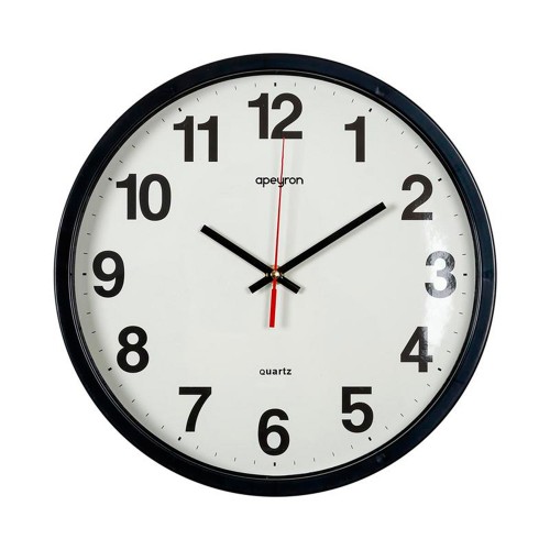 Часы настенные, круглые, цвет корпуса черный, пластик, Ø30см, PL200908 Apeyron Фото №1