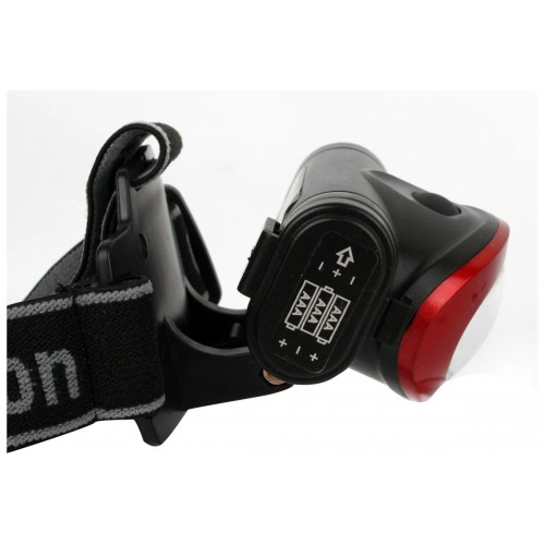 Фонарь светодиодный налобный Чёрный + Красный, 3Вт COB, 3xR03 в комплекте, 4 режима, Пластик, блистер LED5382 Camelion Фото №3