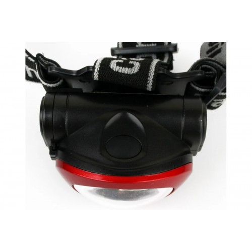 Фонарь светодиодный налобный Чёрный + Красный, 3Вт COB, 3xR03 в комплекте, 4 режима, Пластик, блистер LED5382 Camelion Фото №4