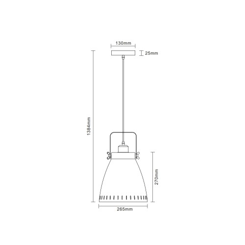 Светильник подвесной 60Вт, 220В, E27, Белый + Хром, Металл New York PL-428L С71 Camelion Фото №2