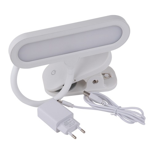 Светильник настольный светодиодный с прищепкой, 10Вт, 3000-6000К, сенсорный выключатель, диммер, Белый ULM-D602 10W/3000-6000K/DIM WHITE Uniel Фото №3