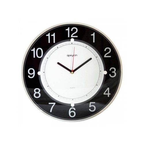 Часы настенные, круглые, цвет черный, пластик, Ø31см, PL1712731 Apeyron