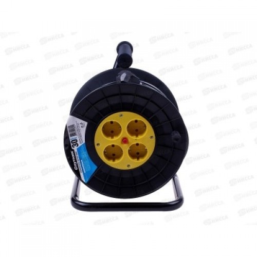 Удлинитель на катушке УСК 3*1.5 мм/30м с заземлением, USB, Спутник