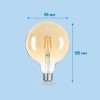Лампа светодиодная шар филамент 9Вт, GL-95, E27, 3000K, Золотистый, 230В deco gold In Home Фото 4