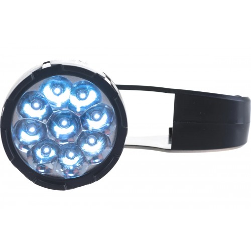 Фонарь светодиодный аккумуляторный Чёрный + Жёлтый, 9 LED, 220В, SLA, складная вилка Пластик, коробка LED3816 ULTRAFLASH