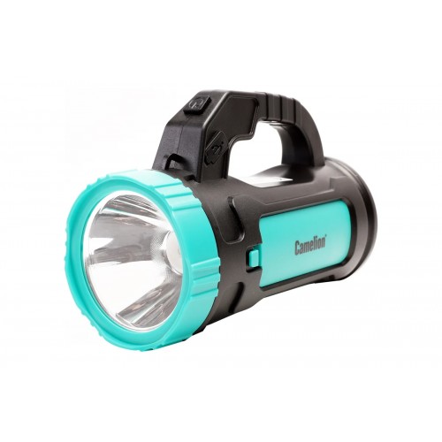 Фонарь светодиодный аккумуляторный Черный+Зеленый, 220В, 2Вт, Type C, 1LED+COB , 4 режима, Пластик, коробка LED51527 Camelion