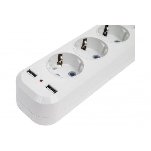 Колодка розеточная 4 гнезда с заземлением, с выключателем, 2хUSB, УЗВ-4USB-GRAND, 5340 IN HOME