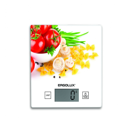 Весы кухонные  паста,томаты и грибы (весы кухонные до 5 кг, 150*150 мм) ELX-SK01-С36 ERGOLUX