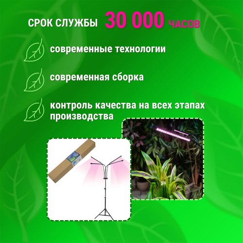 Светильник светодиодный напольный для растений с подставкой 36Вт, IP40, Черный ULT-P32-36W/SPLE/TM/40 BLACK QUAD Uniel Фото №5