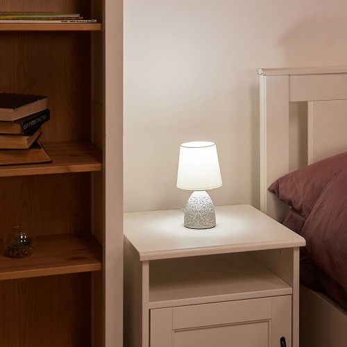 Светильник настольный декоративный под лампу Е14, 40Вт, механический выключатель, Светло-серый UML-B301 E14 LIGHT GREY Uniel