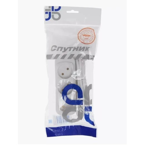 Удлинитель бытовой 3 гнезда, без заземления, 10А, длина 5 метра УК-203 Спутник