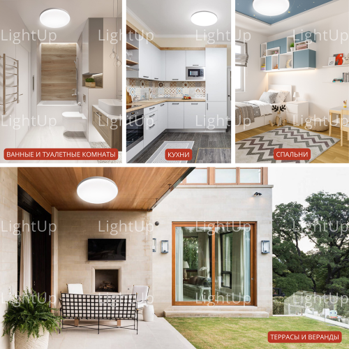 Светильник влагозащищённый светодиодный 40Вт, 220В, 5000К, круглый, Белый LE LED BL LEEK