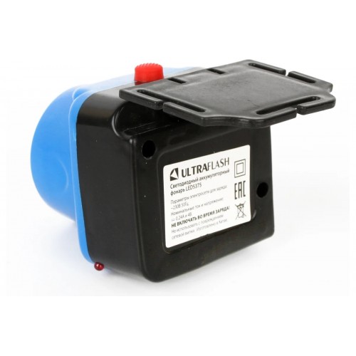 Фонарь светодиодный аккумуляторный налобный Голубой, 1Вт LED, 220В, 2 режима, Пластик, коробка LED5375 ULTRAFLASH