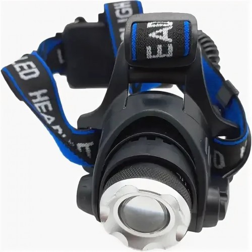 Фонарь светодиодный аккумуляторный налобный Чёрный, 3Вт CREE, фокус, 2 аккумулятора, 3 режима, Пластик, коробка E150 ULTRAFLASH