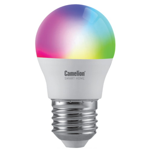 Умная лампа светодиодная шар 7Вт, G45, Е27, RGBCW, 220В с WiFi, Smart Home Camelion Фото №2