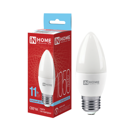 Лампа светодиодная 11Вт C35 230В Е27 6500К 1050Лм IN HOME