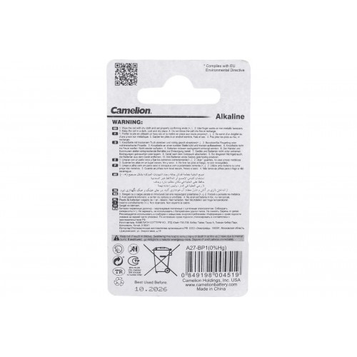 Батарейка LR27A BL-1 Camelion