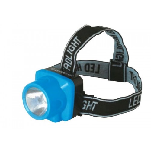 Фонарь светодиодный аккумуляторный налобный Голубой, 0.4Вт LED, 220В, 1 режим, Пластик, коробка LED5374 ULTRAFLASH