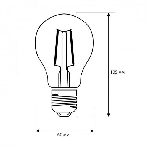Лампа светодиодная груша филамент 13Вт, A60-FL, E27, 4500K, 220В Filament Camelion