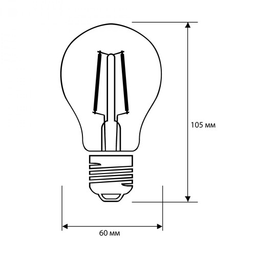 Лампа светодиодная груша филамент 20Вт, A60-FL, E27, 3000K, 220В Filament Camelion