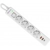 Удлинитель с сетевым фильтром DFS 141 1.5 м, белый, 4 гнезда, USB+TypeC DEFENDER Фото 4