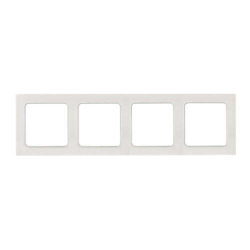 Рамка четырехместная горизонтальная Белая "Стокгольм" PROxima EKF Фото №1