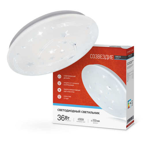 Светильник настенно-потолочный светодиодный 36Вт, 6500K, 350x55мм, IP20 "СОЗВЕЗДИЕ" IN HOME Фото №1