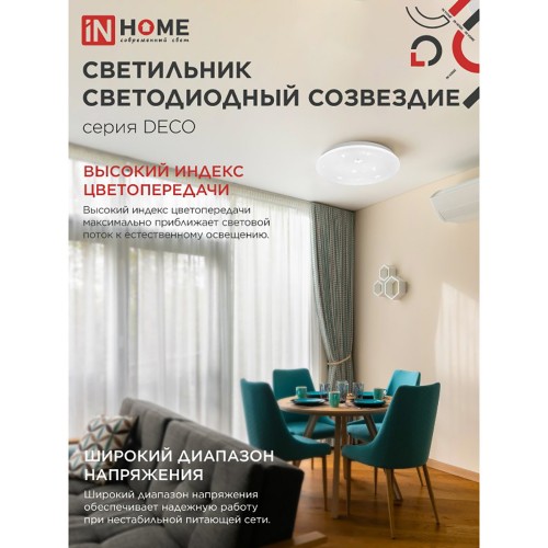 Светильник настенно-потолочный светодиодный 36Вт, 6500K, 350x55мм, IP20 "СОЗВЕЗДИЕ" IN HOME Фото №5