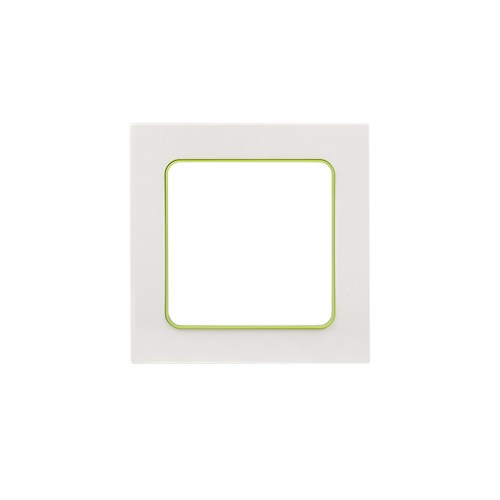 Рамка одноместная горизонтальная Белая с зеленой линией "Стокгольм" PROxima EKF Фото №1