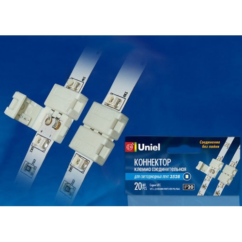 Клемма соединительная для LED-лент 3528 2 контакта, IP20, Белый Uniel