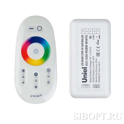 Контроллер для светодиодных лент RGBW 12/24B, с пультом ДУ, Белый ULC-G50-RGBW Uniel