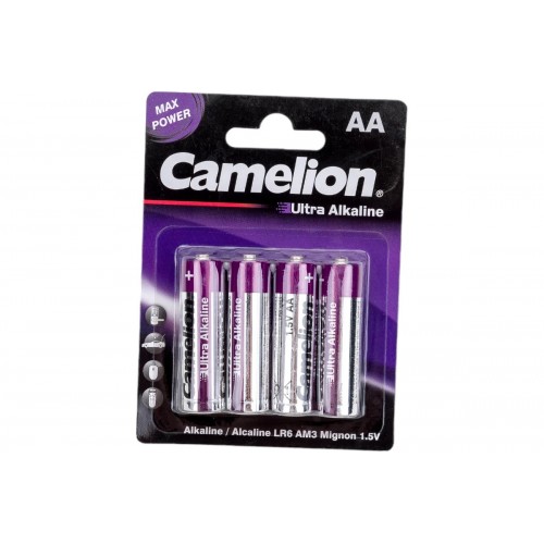 Батарейка щелочная LR6 BL-4  ULTRA  Alkaline (LR6-BP4UT) Camelion