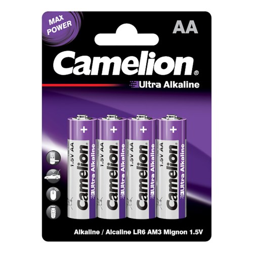 Батарейка щелочная LR6 BL-4  ULTRA  Alkaline (LR6-BP4UT) Camelion