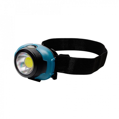 Фонарь светодиодный аккумуляторный налобный Черный+Синий, 4Вт 3LED, 3,7В, 4 режима, Micro-USB, 2 аккумулятора, Пластик, коробка LED5385 ULTRAFLASH