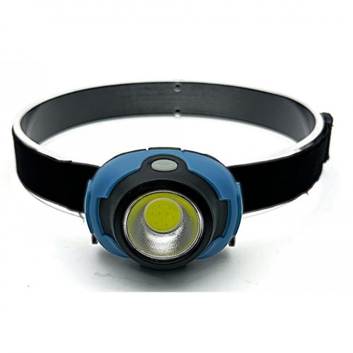Фонарь светодиодный аккумуляторный налобный Черный+Синий, 4Вт 3LED, 3,7В, 4 режима, Micro-USB, 2 аккумулятора, Пластик, коробка LED5385 ULTRAFLASH