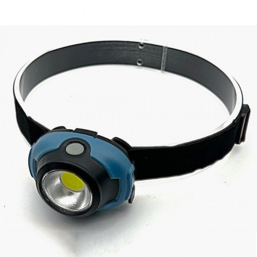 Фонарь светодиодный аккумуляторный налобный Черный+Синий, 4Вт 3LED, 3,7В, 4 режима, Micro-USB, 2 аккумулятора, Пластик, коробка LED5385 ULTRAFLASH