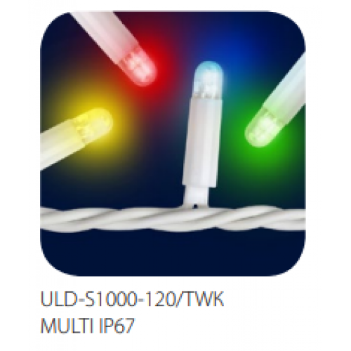 Гирлянда светодиодная с эффектом мерцания, 120 светодиодов, 10 метров, Разноцветная IP67 соединяемая ULD-S1000-120/TWK Multi Uniel