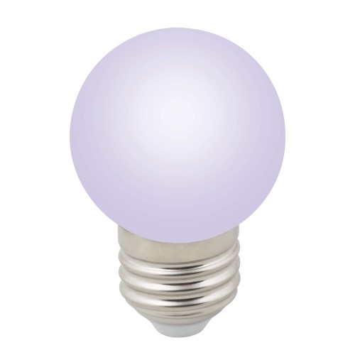 Лампа светодиодная шар 1Вт, G45, E27, RGB, 220В 3 светодиода Volpe